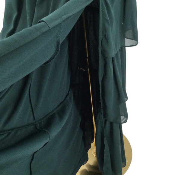 LULU'S M Elevated Vision Green Tiered Cocktail Bridesmaid Party Maxi Dress B142 - Picture 4 of 9